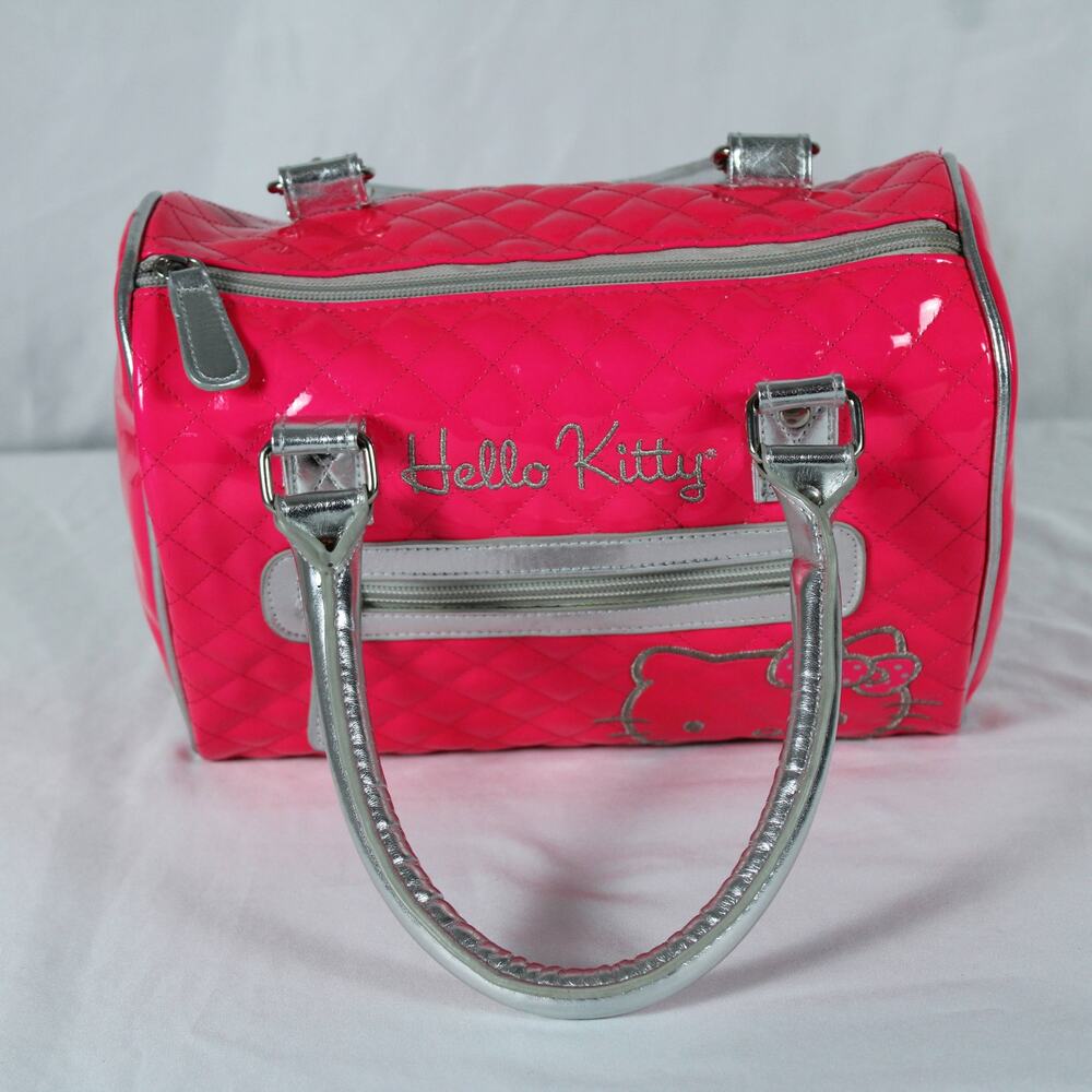 Loungefly Sanrio Barrel Bag – OG Heart Logo – 2013 – Patent PVC – NWOT – Rare - Picture 4 of 11